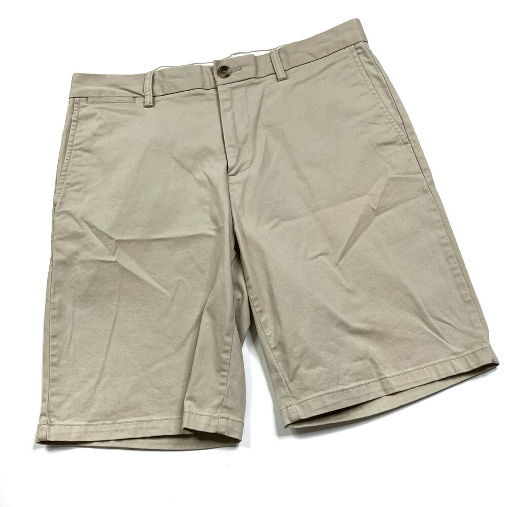 Old Navy | Ultimate Slim Built-In Flex Tan Cotton Chino Shorts Mens 34 - Picture 1 of 6